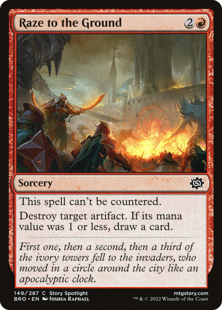 Raze to the Ground (BRO-149) [The Brothers' War] Foil MTG Single Wizards of the Coast