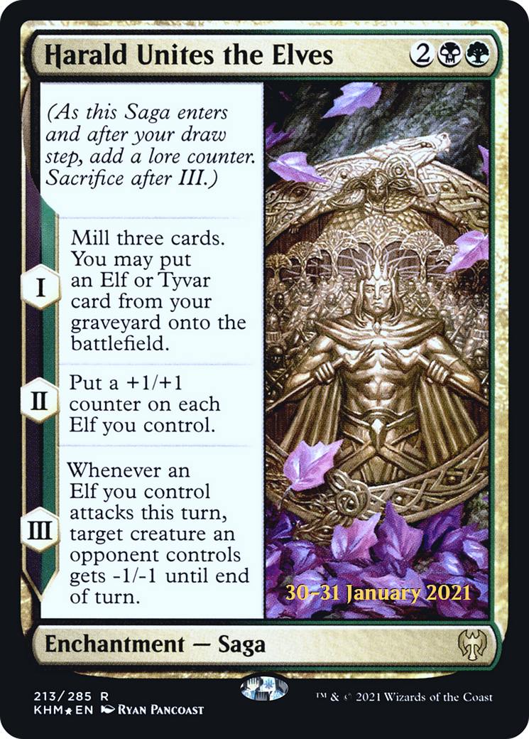 Harald Unites the Elves (PRE-213) [Kaldheim Promos] Foil MTG Single Wizards of the Coast