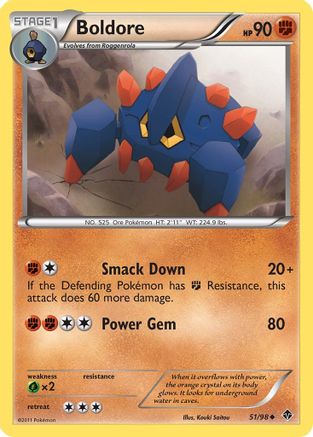 Boldore (51) (/98) Reverse Holofoil [BW: Emerging Powers] Pokemon Single Pokémon