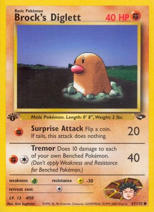 Brock's Diglett (67/132) 1st Edition [Vintage: Gym Challenge] Pokemon Single Pokémon