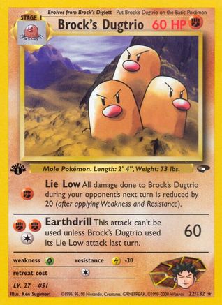 Brock's Dugtrio (22/132) 1st Edition [Vintage: Gym Challenge] Pokemon Single Pokémon