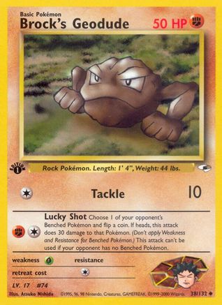 Brock's Geodude (38/132) 1st Edition [Vintage: Gym Heroes] Pokemon Single Pokémon
