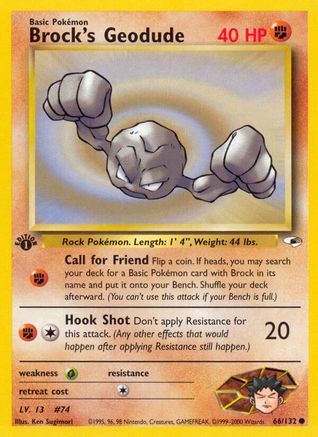Brock's Geodude (66/132) 1st Edition [Vintage: Gym Heroes] Pokemon Single Pokémon