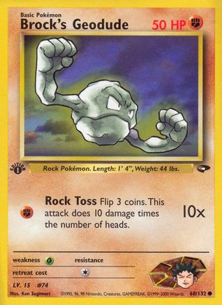 Brock's Geodude (68/132) 1st Edition [Vintage: Gym Challenge] Pokemon Single Pokémon