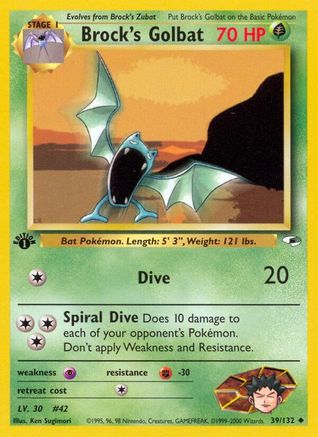 Brock's Golbat (39/132) 1st Edition [Vintage: Gym Heroes] Pokemon Single Pokémon