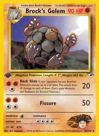 Brock's Golem (20/132) 1st Edition [Vintage: Gym Heroes] Pokemon Single Pokémon