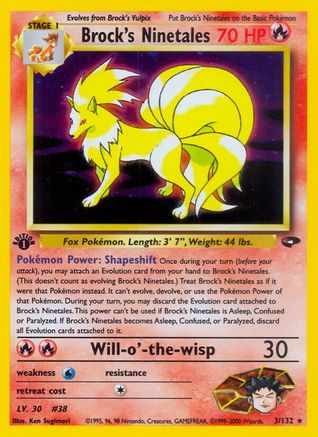 Brock's Ninetales (3/132) 1st Edition Holofoil [Vintage: Gym Challenge] Pokemon Single Pokémon