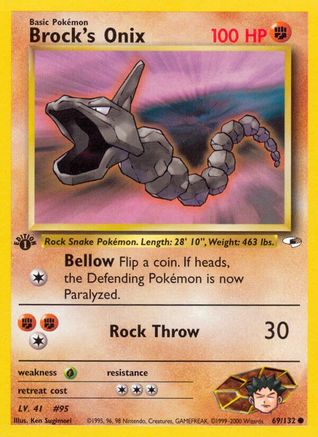 Brock's Onix (69/132) 1st Edition [Vintage: Gym Heroes] Pokemon Single Pokémon