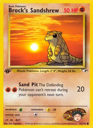 Brock's Sandshrew (72/132) 1st Edition [Vintage: Gym Heroes] Pokemon Single Pokémon