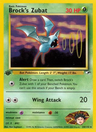 Brock's Zubat (24/132) 1st Edition [Vintage: Gym Heroes] Pokemon Single Pokémon