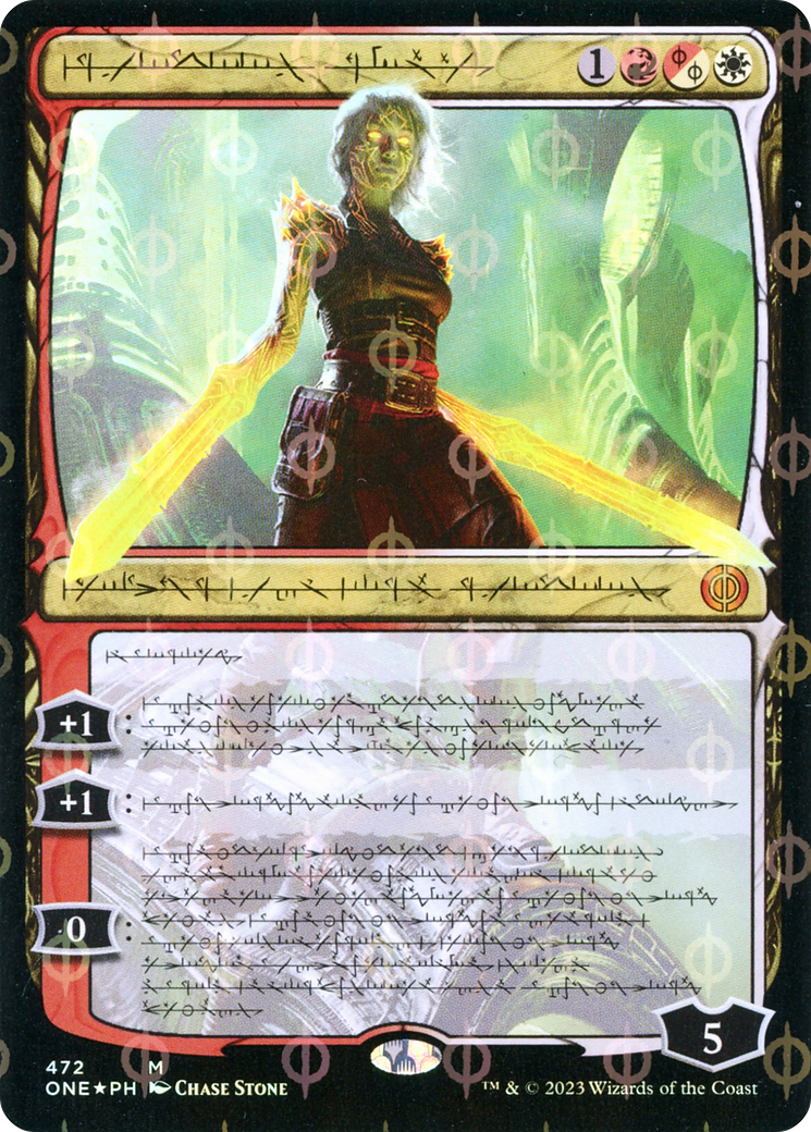 Nahiri, the Unforgiving (Phyrexian) (Step-and-Compleat Foil) (ONE-472) [Phyrexia: All Will Be One] (Showcase) Foil MTG Single Wizards of the Coast