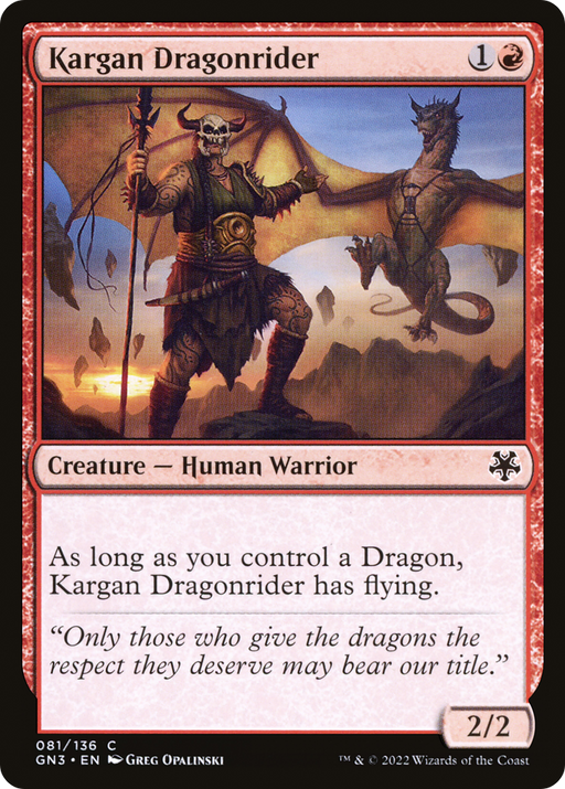 Kargan Dragonrider (GN3-081) [Misc] Game Night: Free-for-All MTG Single Wizards of the Coast