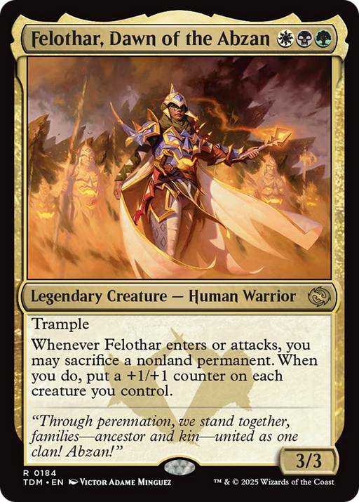 Felothar, Dawn of the Abzan (TDM-184) [Tarkir: Dragonstorm] MTG Single Wizards of the Coast