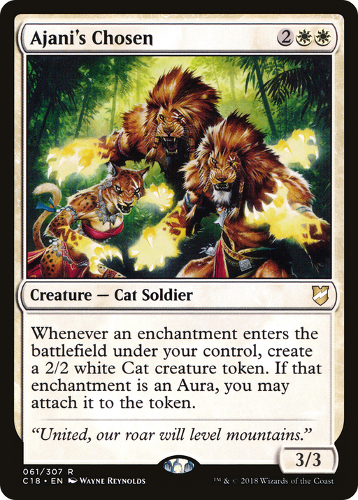 Ajani's Chosen (C18-061) [Commander 2018] MTG Single Wizards of the Coast