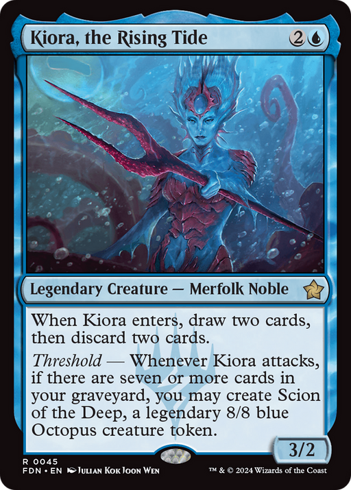 Kiora, the Rising Tide (FDN-045) [Foundations] Foil MTG Single Wizards of the Coast