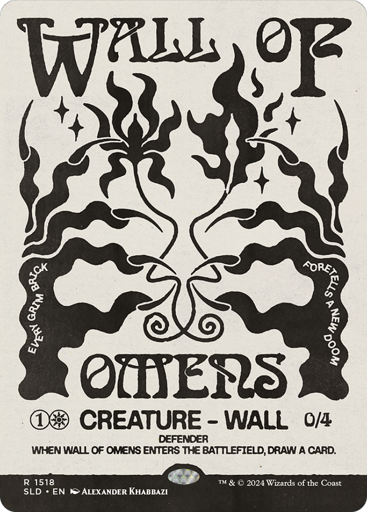 Wall of Omens (SLD-1518) [Secret Lair] Drop (Showcase) (Borderless) MTG Single Wizards of the Coast