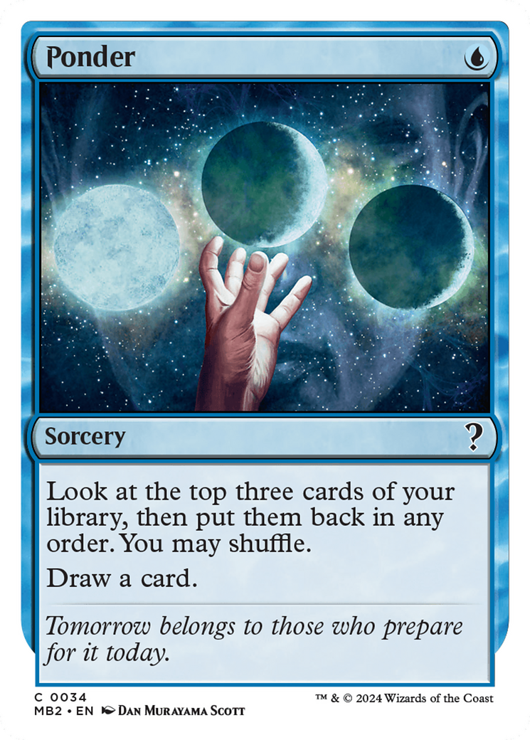 Ponder (White Border) (MB2-034) [Mystery Booster] Mystery Booster 2 MTG Single Wizards of the Coast