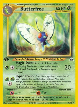 Butterfree (19/75) 1st Edition [Vintage: Neo Discovery] Pokemon Single Pokémon