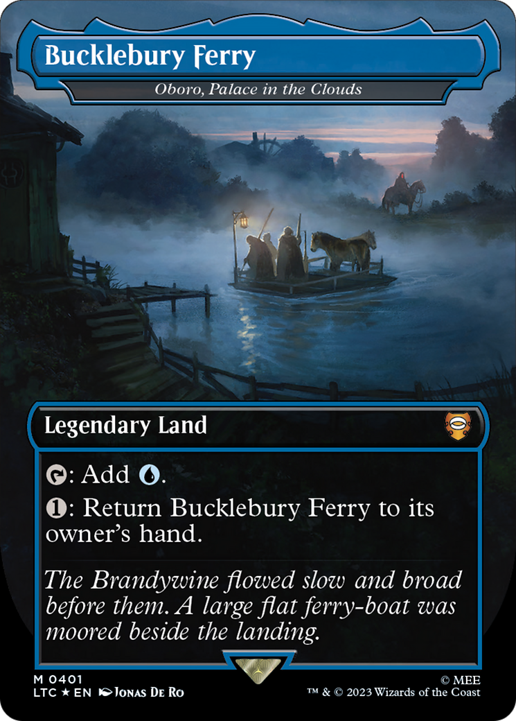 Bucklebury Ferry - Oboro, Palace in the Clouds (Surge Foil) (LTC-401) [Tales of Middle-earth Commander] (Borderless) Foil MTG Single Wizards of the Coast
