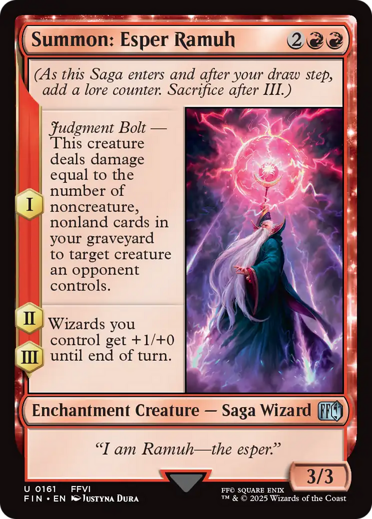 Summon: Esper Ramuh (FIN-161) [FINAL FANTASY] Foil MTG Single Wizards of the Coast