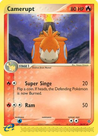 Camerupt (24/97) Reverse Holofoil [EX: Dragon] Pokemon Single Pokémon