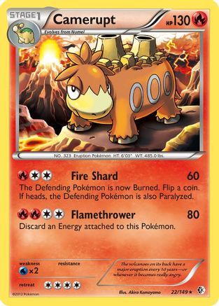 Camerupt (/149) Reverse Holofoil [BW: Boundaries Crossed] Pokemon Single Pokémon