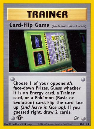 Card-Flip Game (Goldenrod Game Corner) (92/111) 1st Edition [Vintage: Neo Genesis] Pokemon Single Pokémon