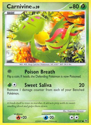 Carnivine (68) (/127) [Platinum: Base set] Pokemon Single Pokémon