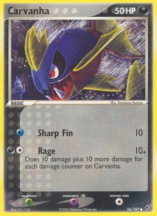 Carvanha (56/107) Reverse Holofoil [EX: Deoxys] Pokemon Single Pokémon