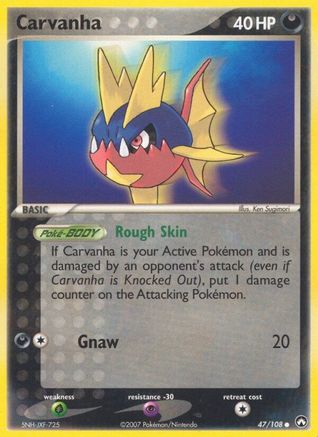 Carvanha (47/108) [EX: Power Keepers] Pokemon Single Pokémon