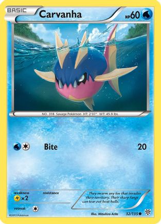 Carvanha (/135) [BW: Plasma Storm] Pokemon Single Pokémon