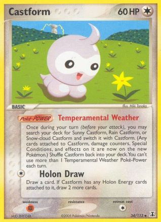 Castform (34/113) - [EX: Delta Species] Reverse Holofoil Pokemon Single Pokémon