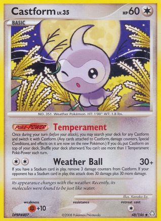 Castform (48/146) Reverse Holofoil [DP: Legends Awakened] Pokemon Single Pokémon