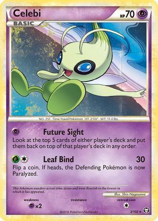 Celebi (3/102) - [HGSS: Triumphant] Holofoil Pokemon Single Pokémon