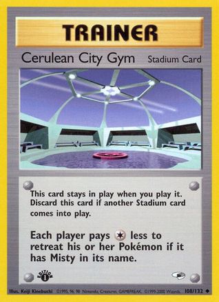 Cerulean City Gym (108/132) 1st Edition [Vintage: Gym Heroes] Pokemon Single Pokémon