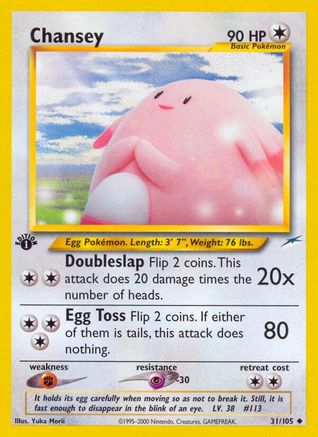 Chansey (31/105) 1st Edition [Vintage: Neo Destiny] Pokemon Single Pokémon