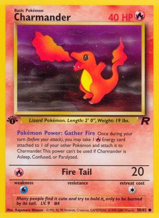 Charmander (50/82) - [Vintage: Team Rocket] 1st Edition Pokemon Single Pokémon