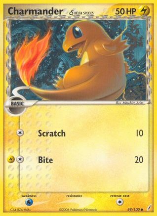 Charmander (Delta Species) (49/100) [EX: Crystal Guardians] Pokemon Single Pokémon