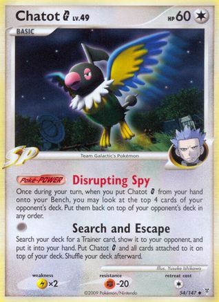 Chatot G (/147) [Platinum: Supreme Victors] Pokemon Single Pokémon