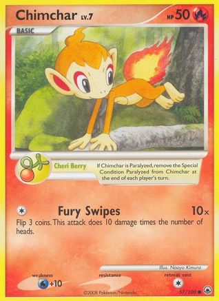 Chimchar (57) (/100) Reverse Holofoil [DP: Majestic Dawn] Pokemon Single Pokémon