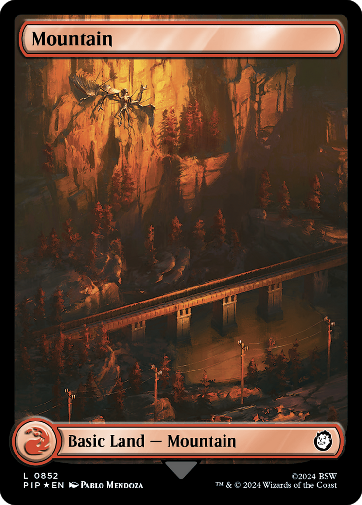 Mountain (0852) (Surge Foil) (PIP-852) [Fallout] Foil MTG Single Wizards of the Coast