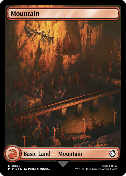 Mountain (0852) (Surge Foil) (PIP-852) [Fallout] Foil MTG Single Wizards of the Coast