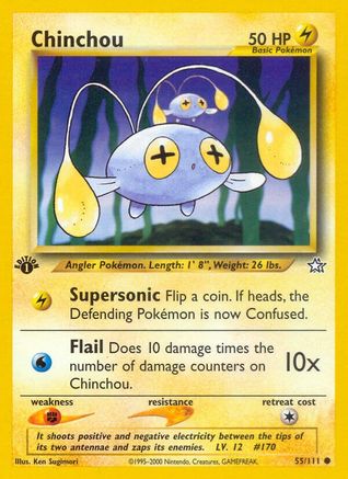 Chinchou (55/111) 1st Edition [Vintage: Neo Genesis] Pokemon Single Pokémon