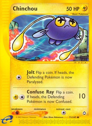 Chinchou (71/147) Reverse Holofoil [Vintage: Aquapolis] Pokemon Single Pokémon