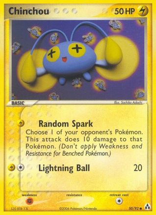 Chinchou (50/92) Reverse Holofoil [EX: Legend Maker] Pokemon Single Pokémon