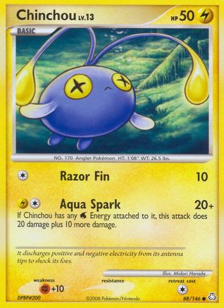 Chinchou (88) (/146) Reverse Holofoil [DP: Legends Awakened] Pokemon Single Pokémon