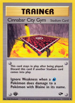 Cinnabar City Gym (113/132) 1st Edition [Vintage: Gym Challenge] Pokemon Single Pokémon
