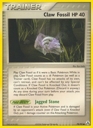 Claw Fossil (/92) [EX: Legend Maker] Pokemon Single Pokémon