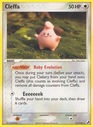Cleffa (21/115) - [EX: Unseen Forces] Reverse Holofoil Pokemon Single Pokémon
