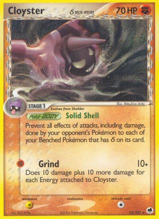 Cloyster (Delta Species) (14/101) Reverse Holofoil [EX: Dragon Frontiers] Pokemon Single Pokémon